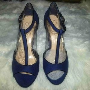 Jessica Simpson, Bansi, Sapphire Suede Heel, 8.5M